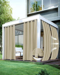 Windproof Outdoor Curtains for Patio Waterproof 4 Pcs 54x108 In Cream | Grommet by HolidayIdeas