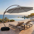 Outdoor Patio Umbrella with Base included, 11 FT Deluxe Curvy Cantilever by LAUSAINTHOME