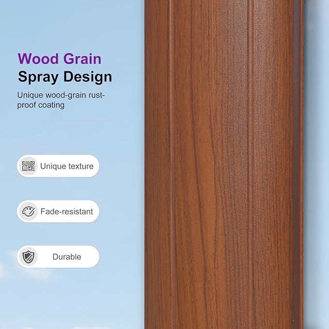 PURPLE LEAF Patio Cantilever Umbrella 10ft Wood-Grain Finish, Cream | Foot - Image 3