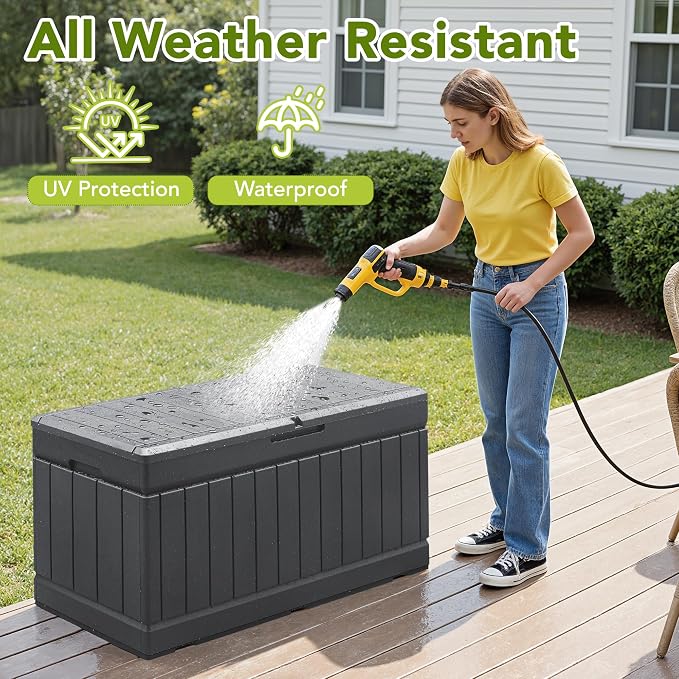 Devoko 78 Gallon Deck Box, Waterproof Resin Outdoor Storage Box | Outdoor - Image 7