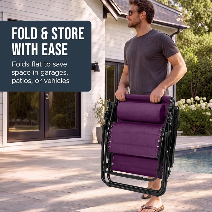 Best Choice Products Oversized Padded Zero Gravity Chair w/Canopy Headrest Cup - Image 8