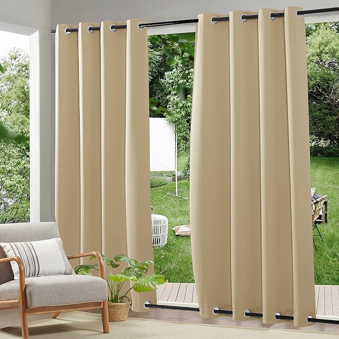 RYB HOME 2 Panels Outdoor Curtains by RYBHOME