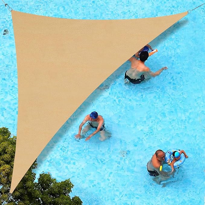 Sun Shade Sail 13'x23'x26.4' Sand Triangle Shade Cover Custom Size | 95% UV by SUNLAX