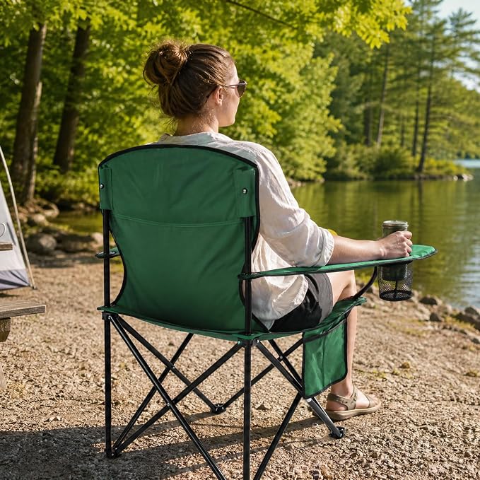 Camping Chairs for Adults, 2 Pack Heavy Duty Folding Chair - Image 2