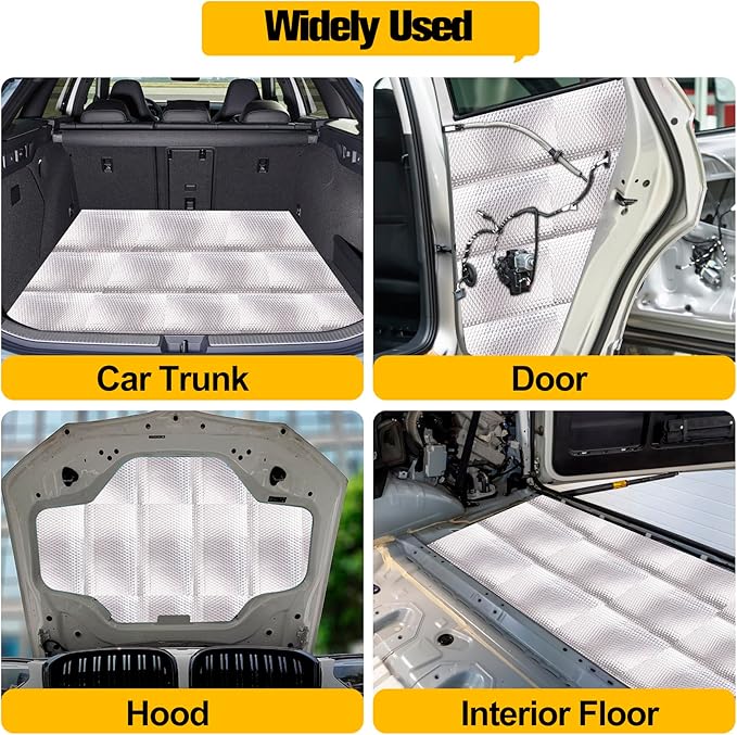 MYFAMIREA 18 sqft Car Sound Deadening, Sound Deading Material Mat for Car 80mil(2mm), Butyl Automotive Sound Deadening with Self-Adhesive, Noise Insulation and Dampening, Auto Deadener for Trunk, 17P