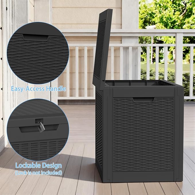 ROJIK 39 Gallon Resin Deck Box, Lockable Waterproof Weatherproof Outdoor - Image 4
