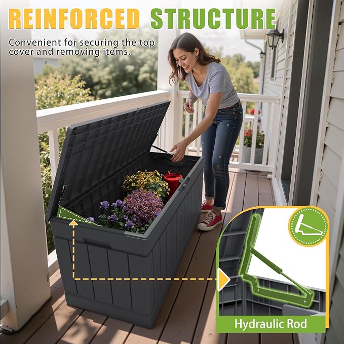Greesum Outdoor Storage Box 82 Gallon Storage Bin - Image 2