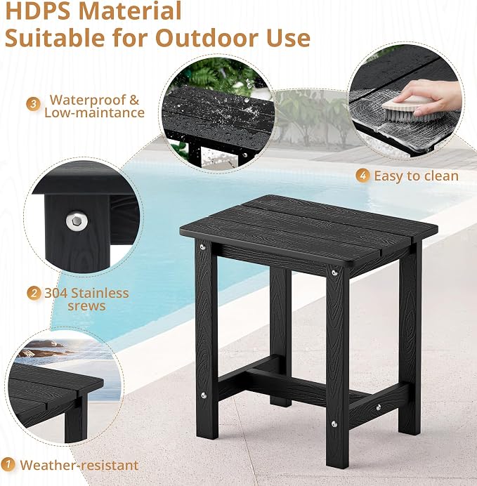 LUE BONA Outdoor Rocking Chairs Set, HDPS Poly Porch Rockers - Image 6