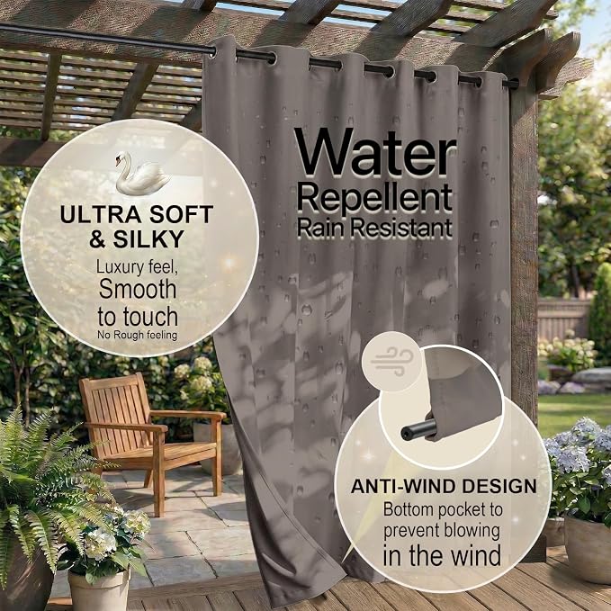 Waterproof Outdoor Curtain W52 x L63 - Image 4