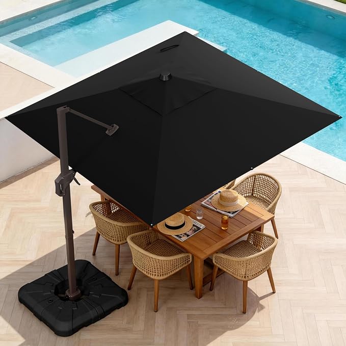 10' X 10' Patio Umbrella Cantilever Outdoor Rectangle Umbrella, Heavy Duty - Image 9