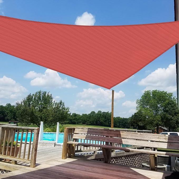 Windscreen4less 5' x 5' x 5' Sun Shade Sail Triangle Outdoor Canopy Cover UV - Image 6