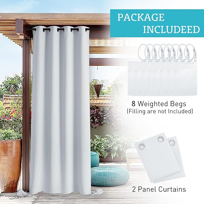 RYB HOME Extra Wide Outdoor Curtains - Image 8