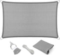 Eden's Decor Straight Flat-Edged 8' x 16' Grey Sun Shade Sail Rectangular by EdensDecorInc