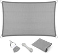 Eden's Decor Straight Flat-Edged 6' x 7' Grey Sun Shade Sail Rectangular by EdensDecorInc