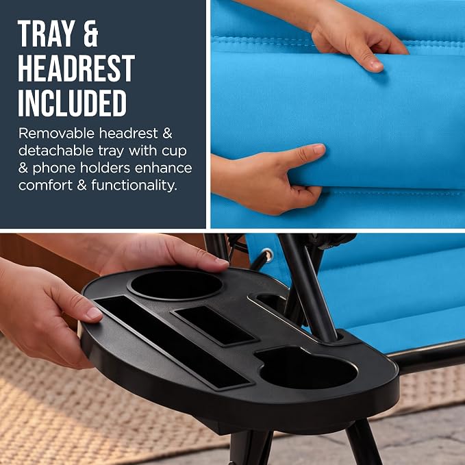 Best Choice Products Oversized Padded Zero Gravity Chair w/Canopy Headrest Cup - Image 9