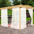 Outdoor Sheer Curtains for Patio Waterproof, 2 Panels Rod Pocket Indoor/Outdoor by Awnmeow