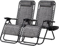 Nazhura Set of 2 Relaxing Recliners Patio Chairs Adjustable Steel Mesh Zero by NazhuraGoodCompanionAtHome