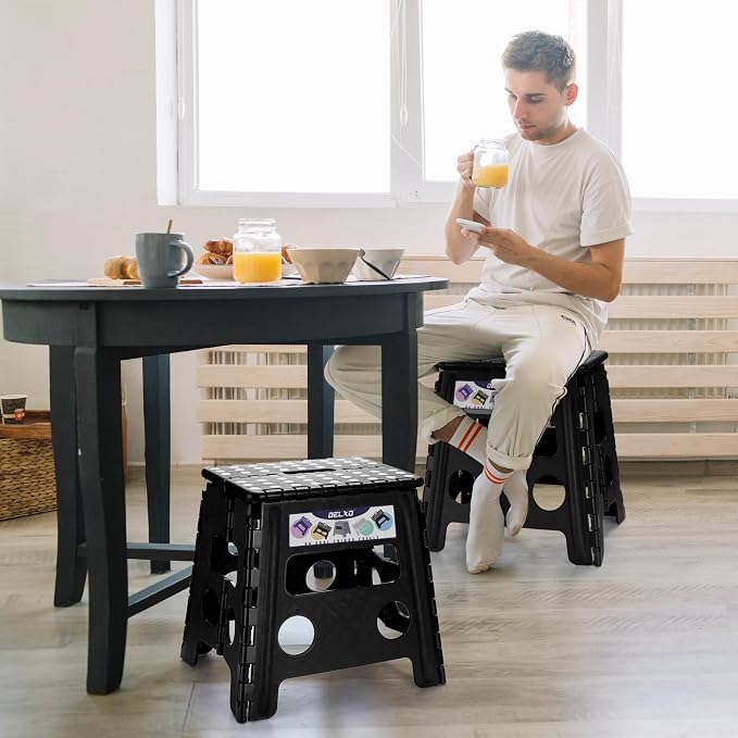 Delxo Folding Step Stool 13 Inch, 300 Lbs Step Stool - Image 4
