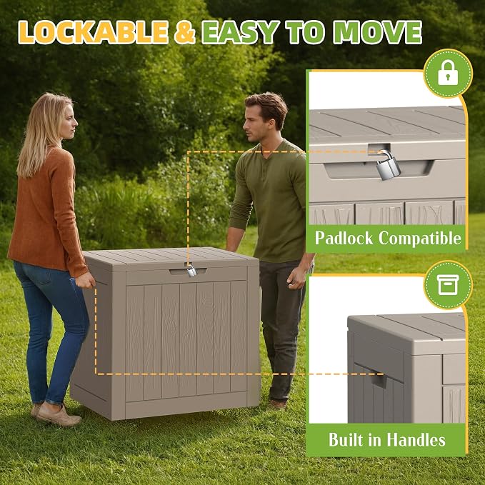 30 Gallon Outdoor Storage Box Weather Resistant UV Protection Waterproof Resin - Image 4