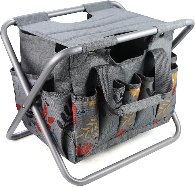 Folding Gardening Stool with Detachable Storage Tote Bag, Gardening Tools Set - Image 8