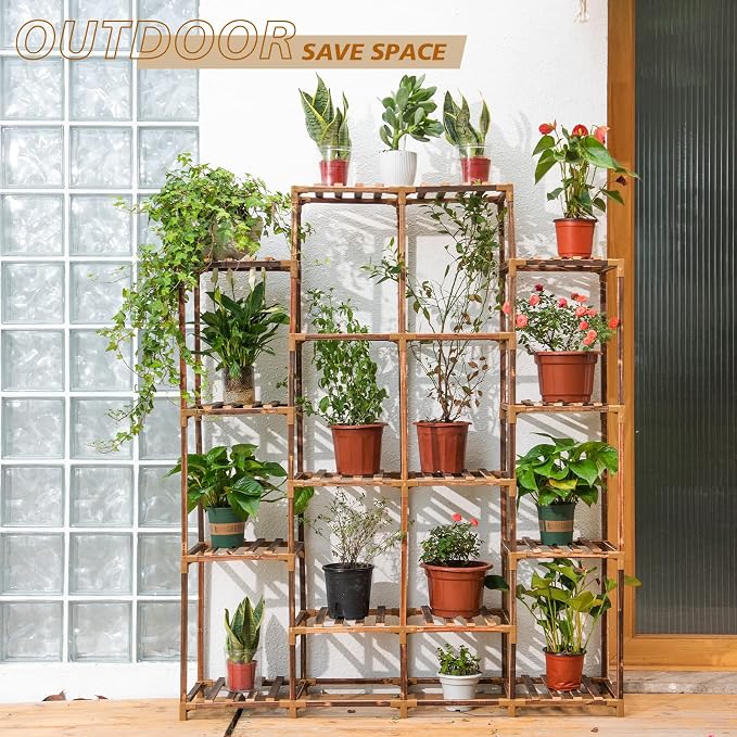 Tall Shelf for Multiple Plants Indoor Outdoor 14 Tiers 16 Pot Holder Large Rack - Image 4