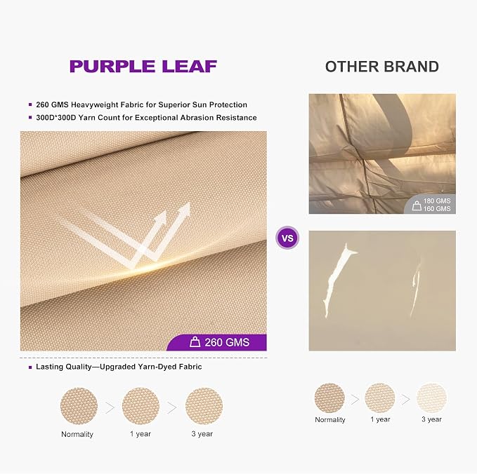 PURPLE LEAF Outdoor Aluminum Pergola 10'x10' - Image 3