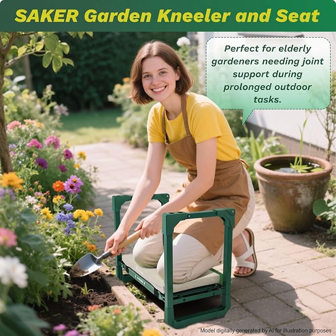Saker Garden Kneeler and Seat Foldable Gardening Stool - Image 8