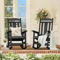 LUE BONA Outdoor Rocking Chairs Set of 2, Weather Resistant Poly Plastic Rocker by LUEBONA