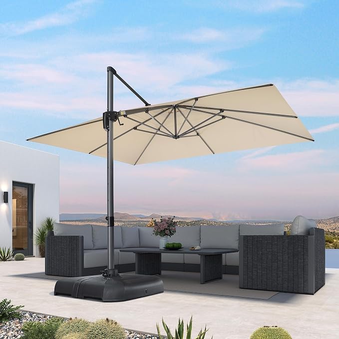 PURPLE LEAF Patio Cantilever Umbrella 10' x 13' Large Space - Image 2