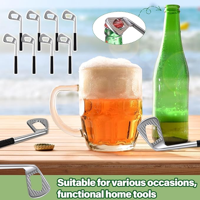 20 Pcs Golf Club Bottle Opener Bulk Novelty Groomsmen Gift Bachelor Party Favors for Golf Lover Beer Enthusiast, Made from Zinc Alloy (Silver)