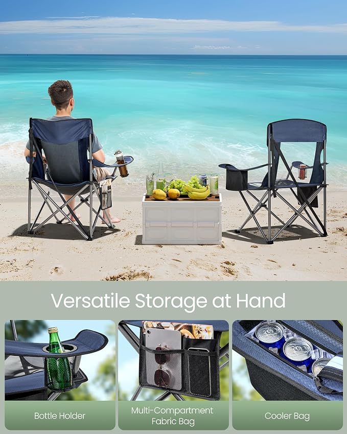 SONGMICS Camping Chair, Folding Oversized Chair, Comfortable and Heavy-Duty - Image 5