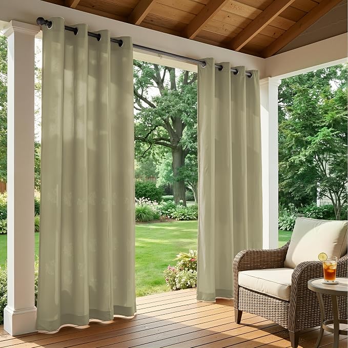 Set of 4 Outdoor Curtains for Patio Waterproof, Breathable Grommet Panels for - Image 2