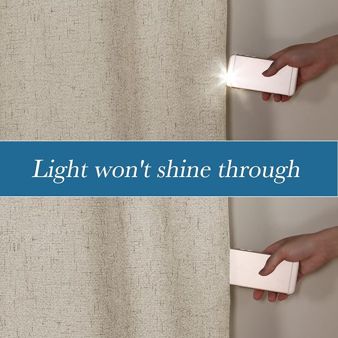 H.VERSAILTEX Linen Blackout Curtains Durable Thick Textured Linen Look 100% - Image 7