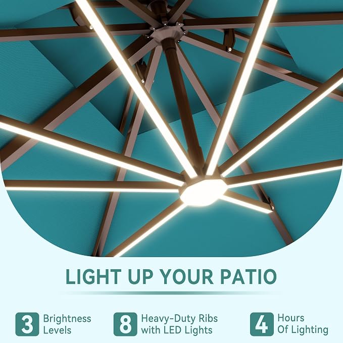 10x13FT Cantilever Patio Umbrella - Image 4