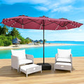 15FT Large Patio Umbrella with Base & Solar LED Lights by Enjoyyourlife