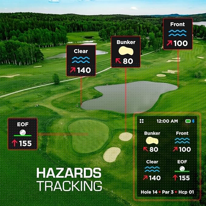 Hand+ Handheld Golf GPS Device, Shot Tracker, Record Shots, Club, GIR, Fairways, Putts, Golf Distance Range Finder, Touch Screen, 42,000+ Courses, Green View, Pin Positioning, Magnetic, Free App, IPX7