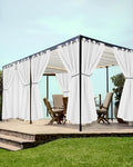 White Grommet Outdoor Curtains for Patio Waterproof 8 Pcs 54x84 In | by HolidayIdeas