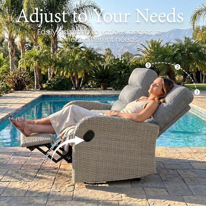 Oversized Wicker Outdoor Recliner Lovseat - Image 6