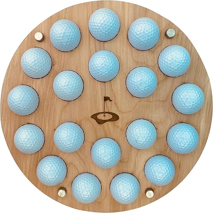 Torched Golf Ball Display Holder Collector’s Case Holds 19 Golf Balls Wall Mount Decor