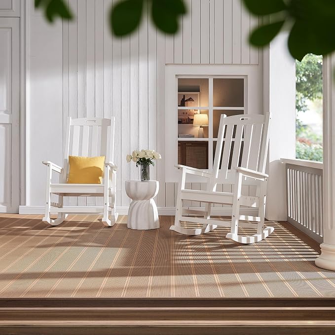 Oversized Outdoor Rocking Chair, HDPE Porch Rocker | High Back Rocking Chairs - Image 4
