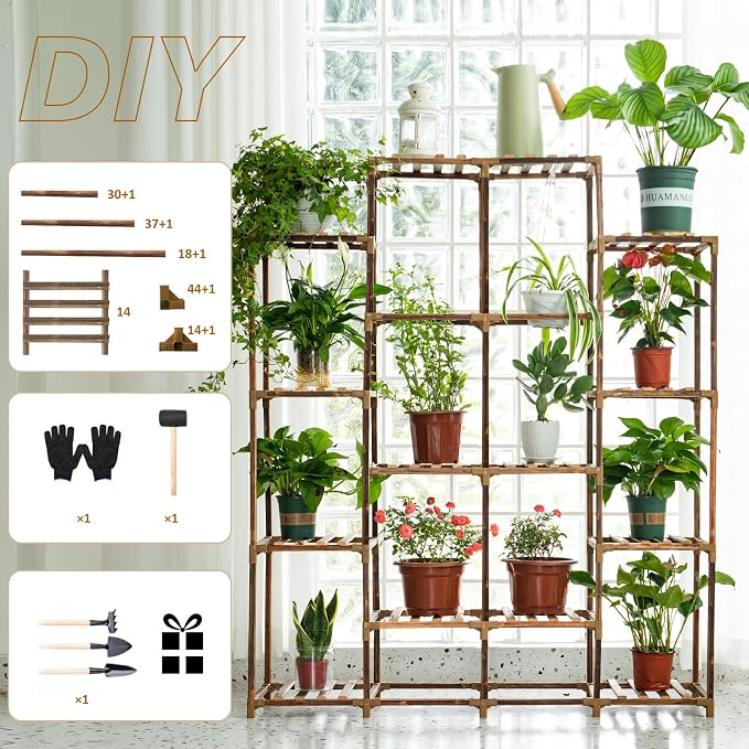 Tall Shelf for Multiple Plants Indoor Outdoor 14 Tiers 16 Pot Holder Large Rack - Image 6