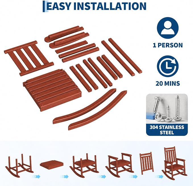 HDPE Rocking Chair Outdoor Set of 2 - Image 7