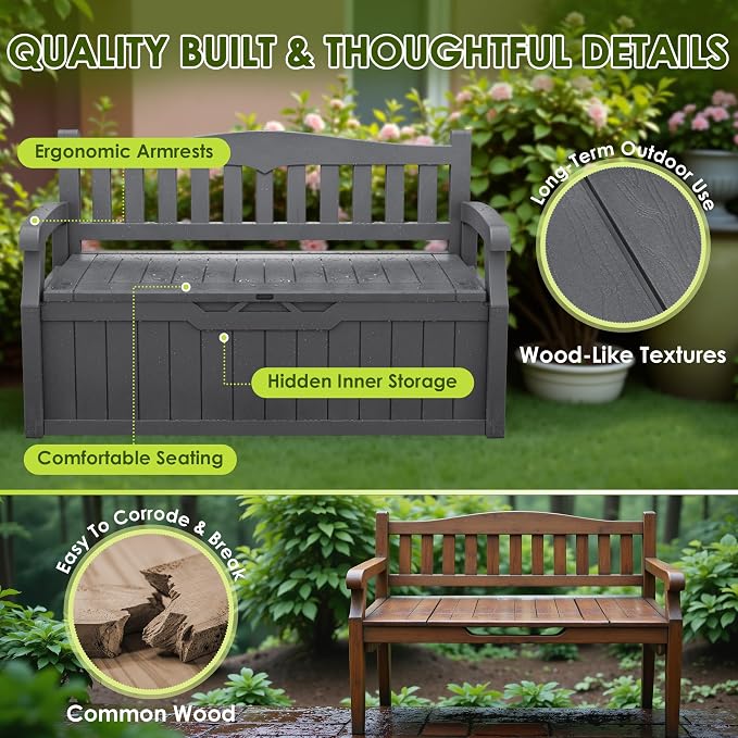 Greesum 80 Gallon Outdoor Storage Bench - Image 5
