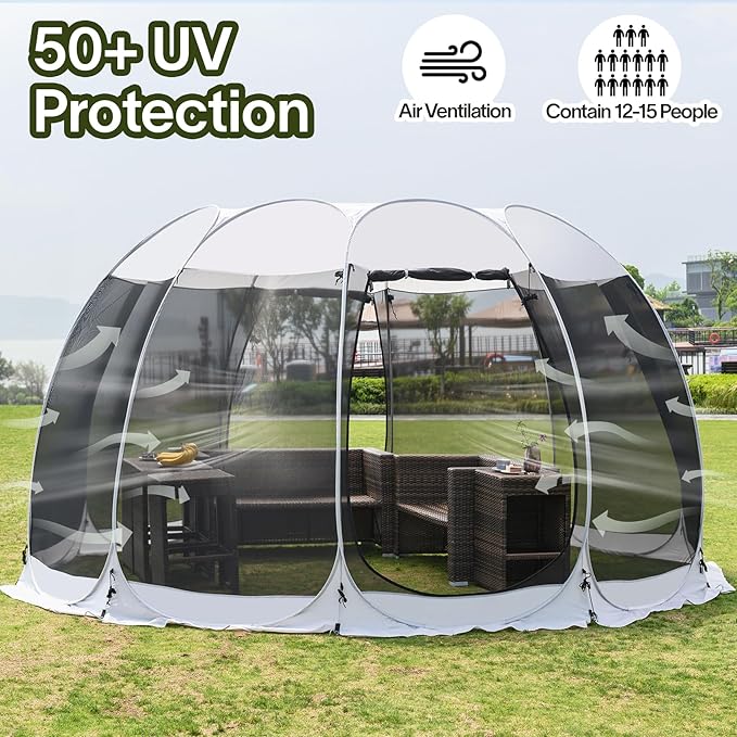 Alvantor Pop Up Screen House Tent, Instant Outdoor Gazebo - Image 2