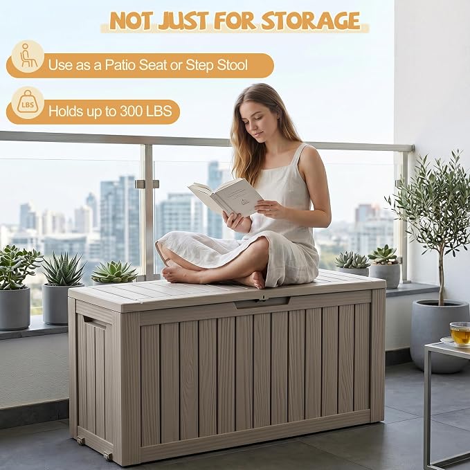 EFU Outdoor Storage Box Waterproof, 130 Gal Gen 2 Resin Deck Box - Image 7