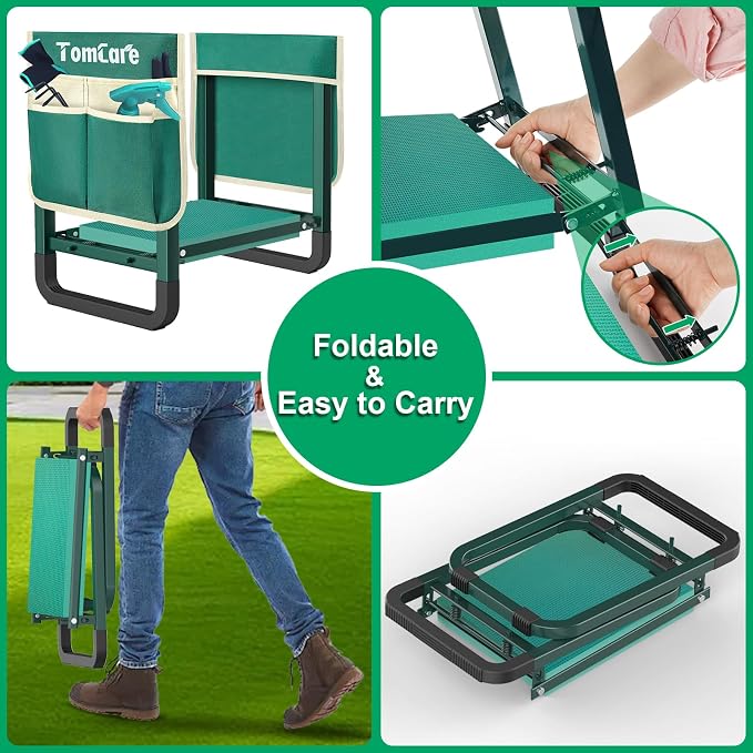 TomCare Garden Kneeler and Seat, 11.14" Kneeling Pad Sturdy Garden Bench | - Image 5