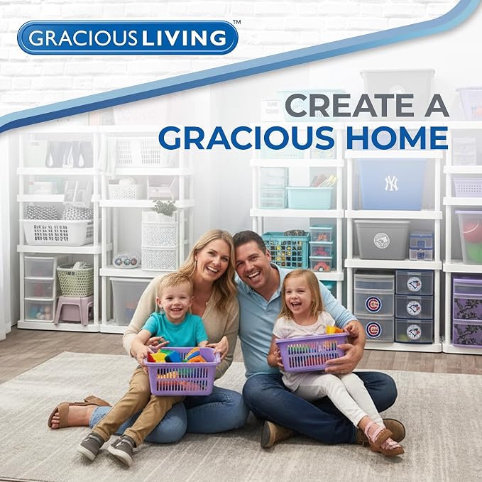 Gracious Living 4-Shelf Unit, Plastic Storage Shelves and Rack, Knect-A-Shelf - Image 6