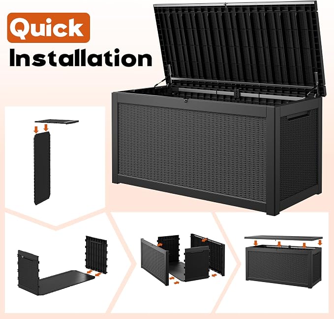 Outdoor Deck Storage Box, Resin Deck Boxes Indoor and outdoor, Waterproof - Image 7