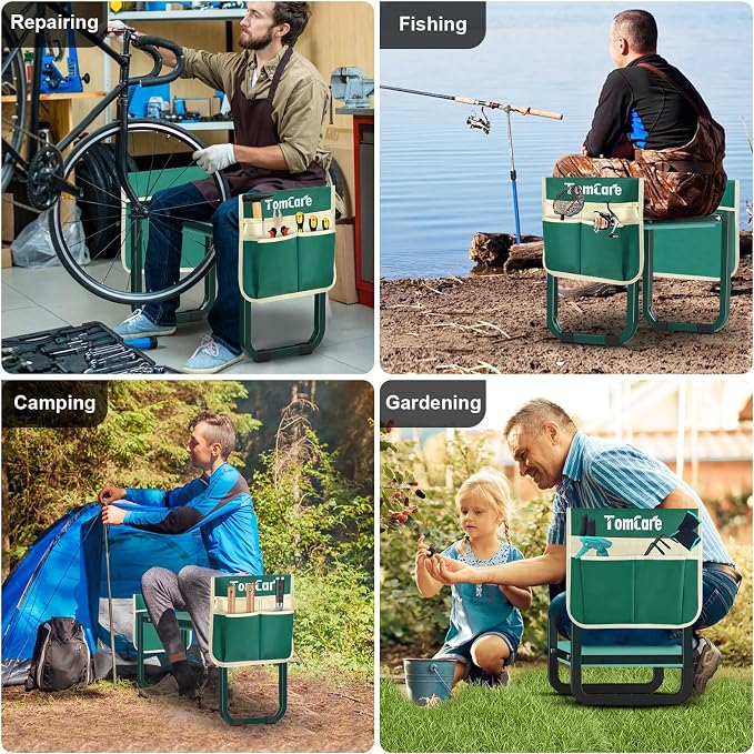 TomCare Garden Kneeler and Seat, 11.14" Kneeling Pad Sturdy Garden Bench | - Image 6
