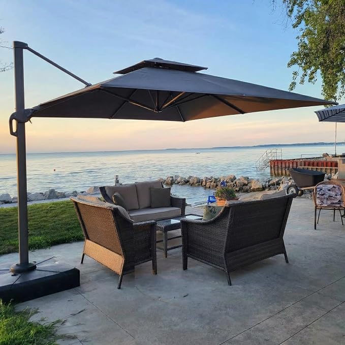 Hoteel Outdoor Patio Umbrella - 10ft Cantilever Umbrella by HOTEEL